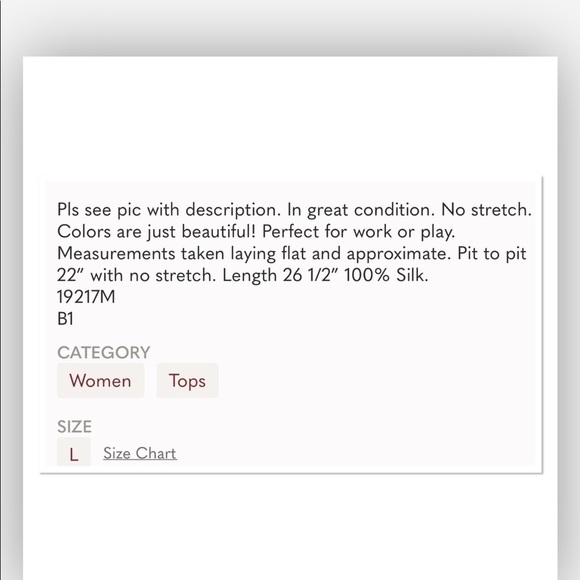 Sundance Silk River Blossoms Top. D/A133/M - Picture 6 of 6